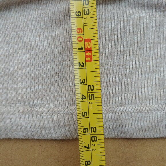 4/$20 Roots long sleeve tee shirt tan heather V neck side slits XS - Picture 3 of 10
